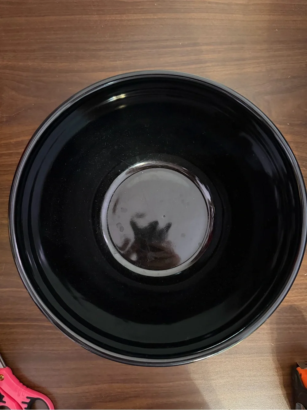 Vintage 2000s Halloween Jack-o'-lantern Black Glossy Ceramic Candy Bowl 8in